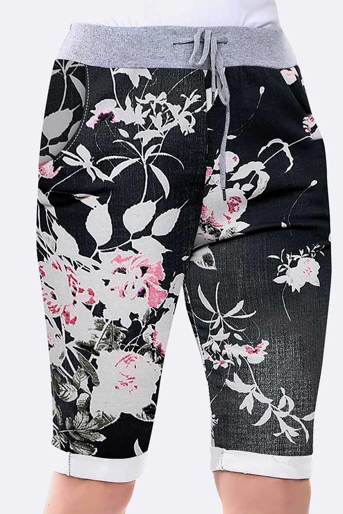 Italian Floral Print 3/4 Trouser