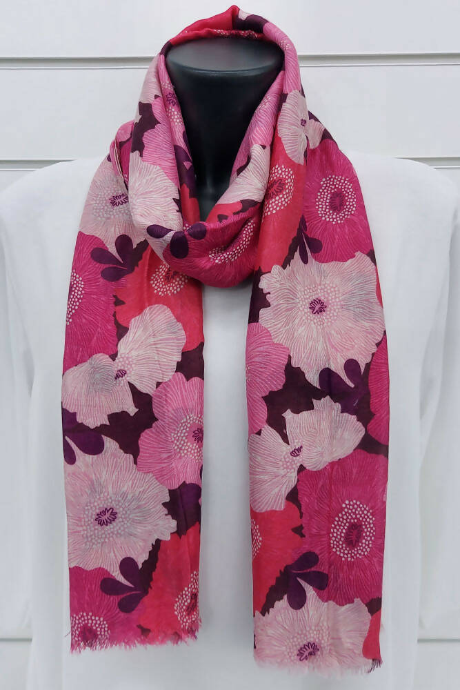 Floral Print Cotton Scarves