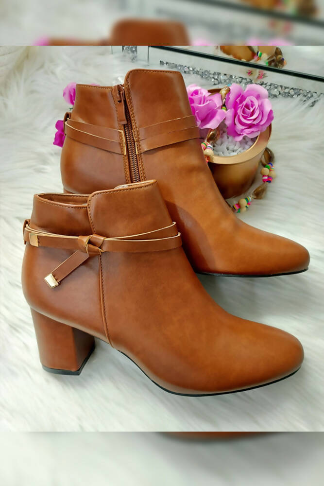Side Tie Knot Ankle Boots