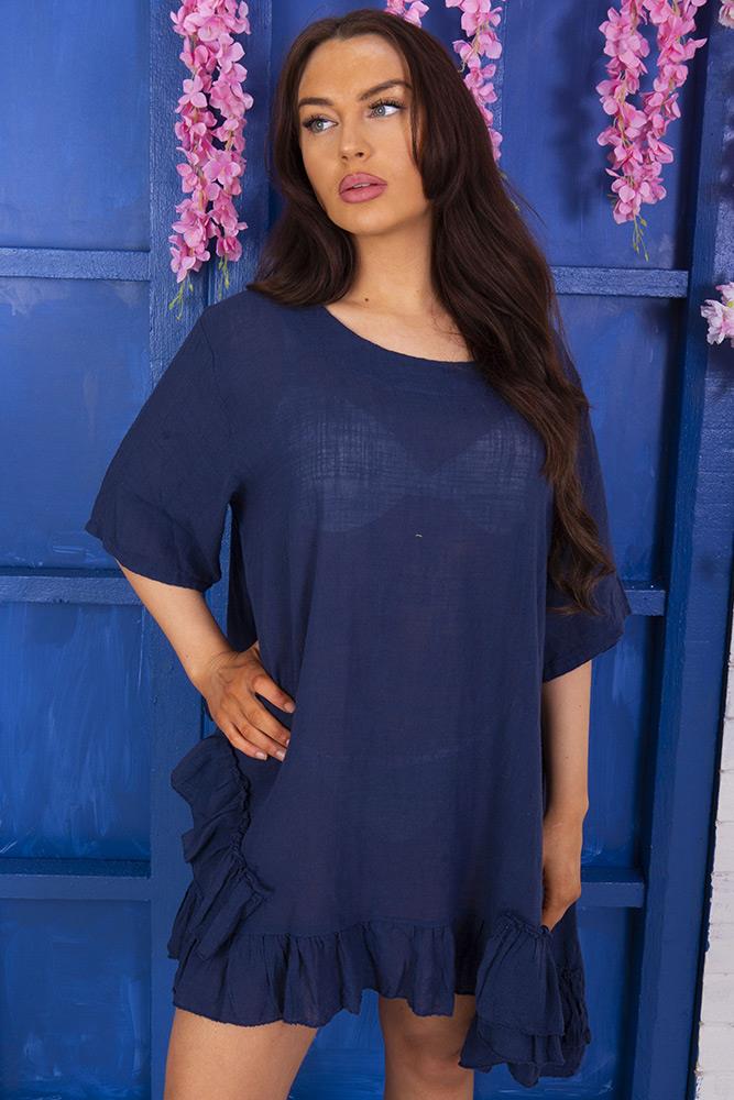 Asymmetrical Linen Long Sleeve Top