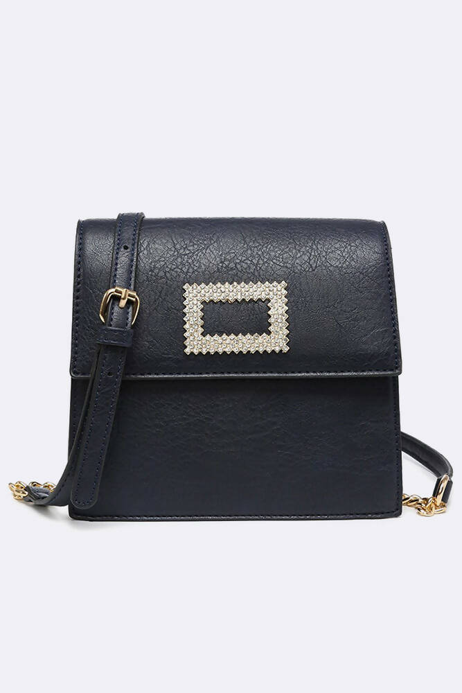 Women Faux Leather Diamond Square HandBag