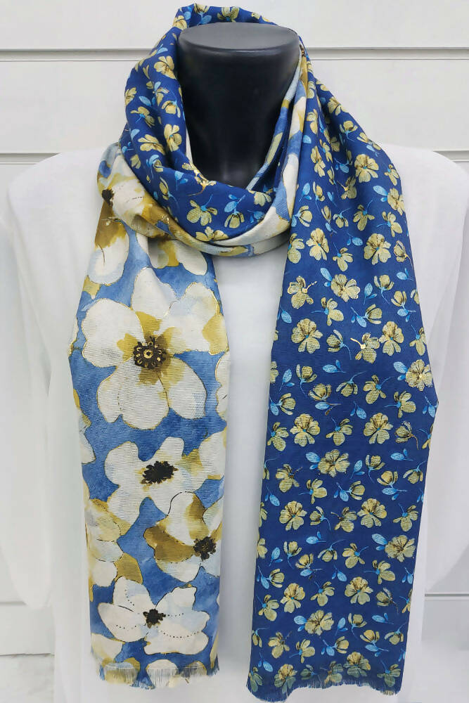 Lily Flower Print Viscose Scarves