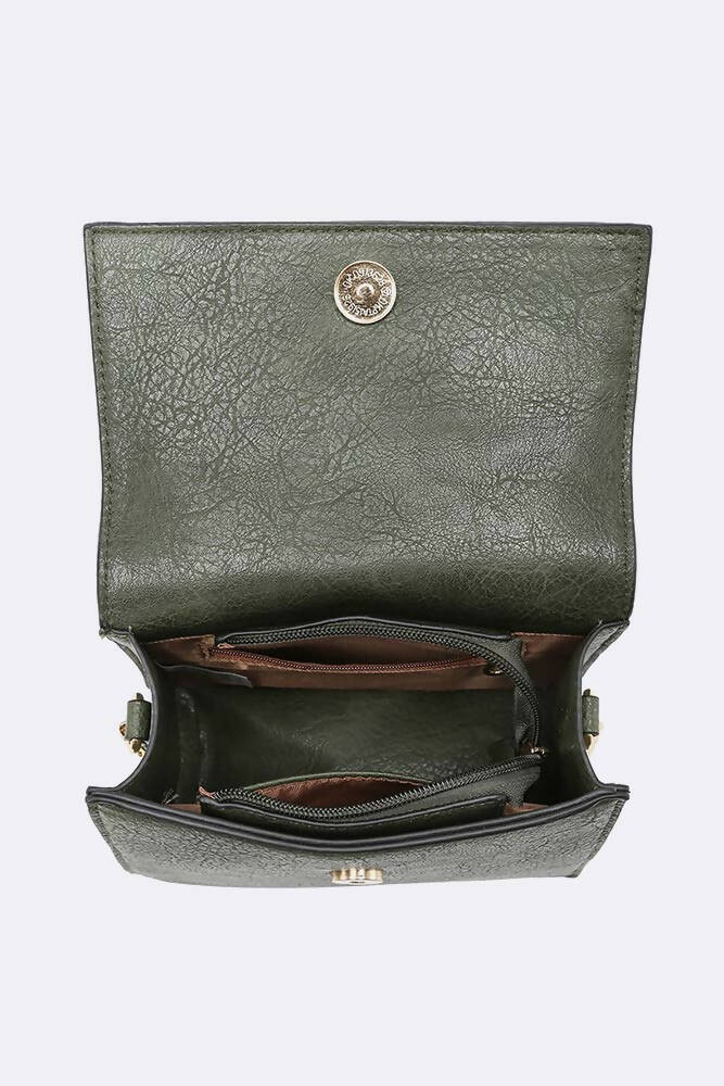 Women Faux Leather Diamond Square HandBag