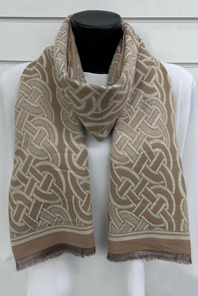 Geometric Greek Key Pattern Viscose Scarves