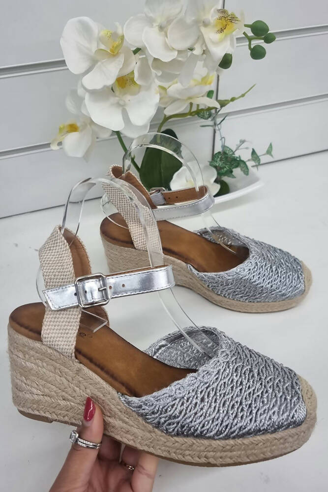 Woven shop espadrille wedges