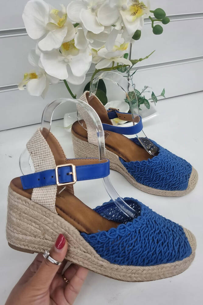 Ladies Woven Espadrille Wedges