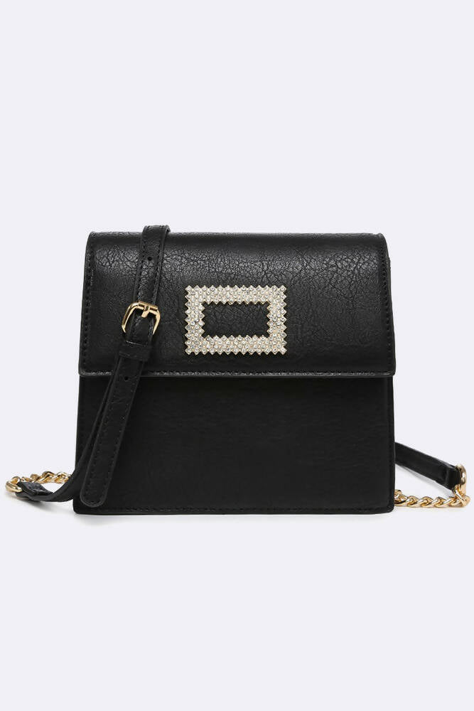 Women Faux Leather Diamond Square HandBag