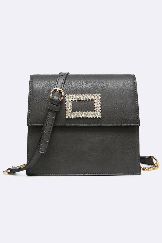Women Faux Leather Diamond Square HandBag