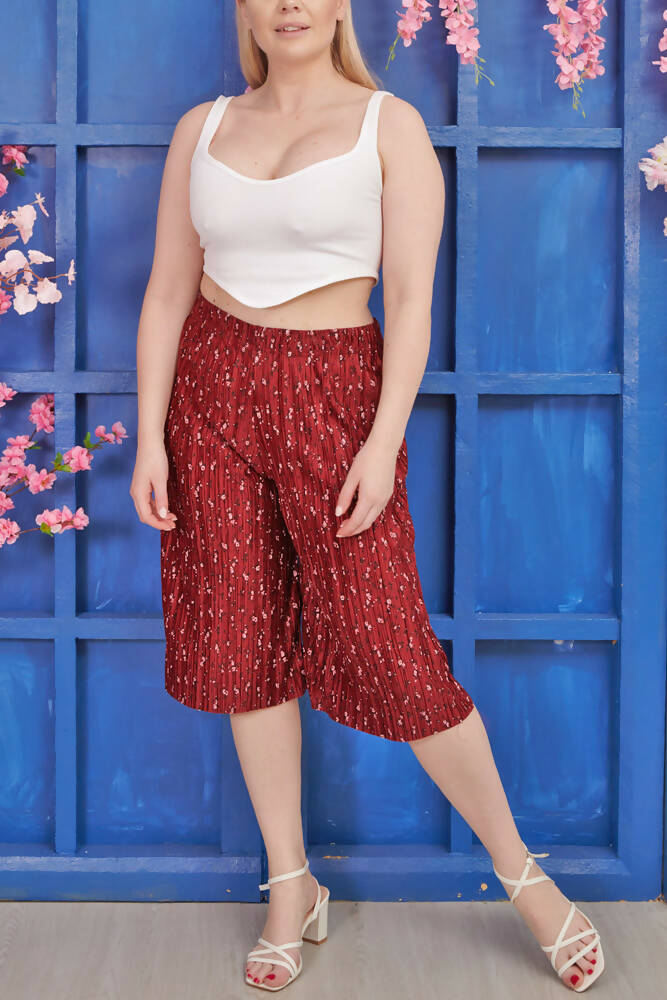 Floral Print Pleated Trousers