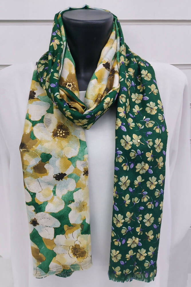 Lily Flower Print Viscose Scarves
