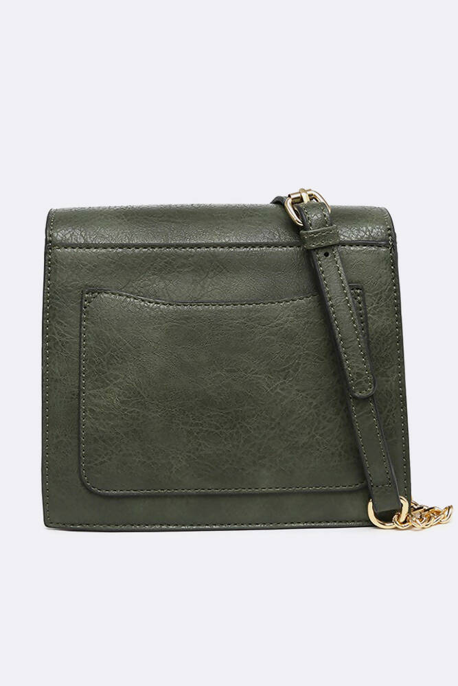 Women Faux Leather Diamond Square HandBag