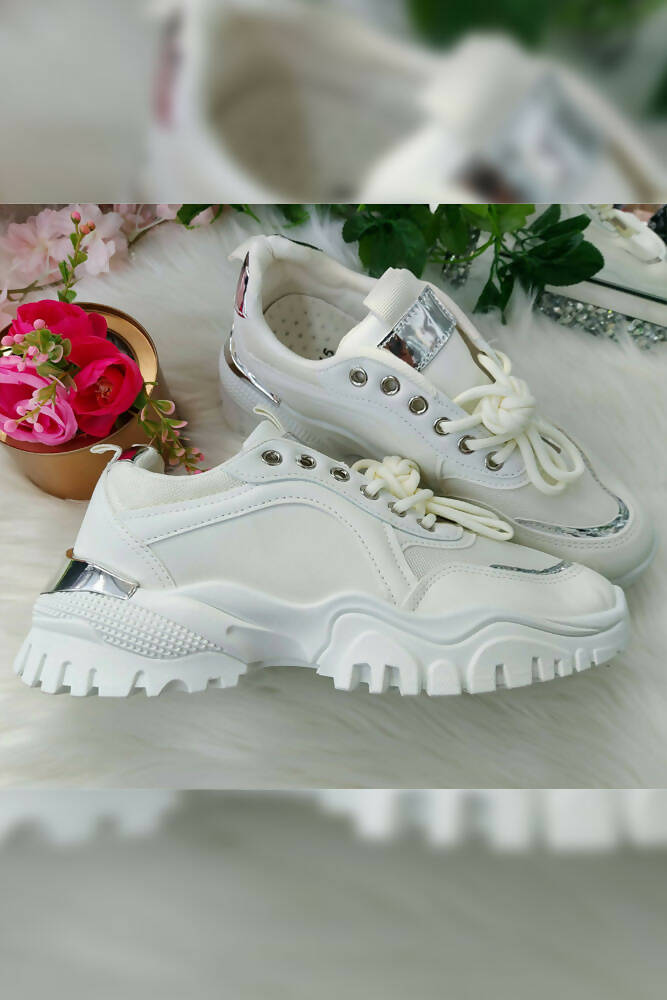 Chunky Panalled Lace Up Sneakers