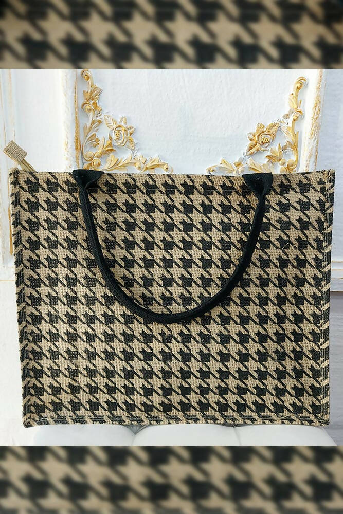 Dogtooth Pattern Sqaure Bag
