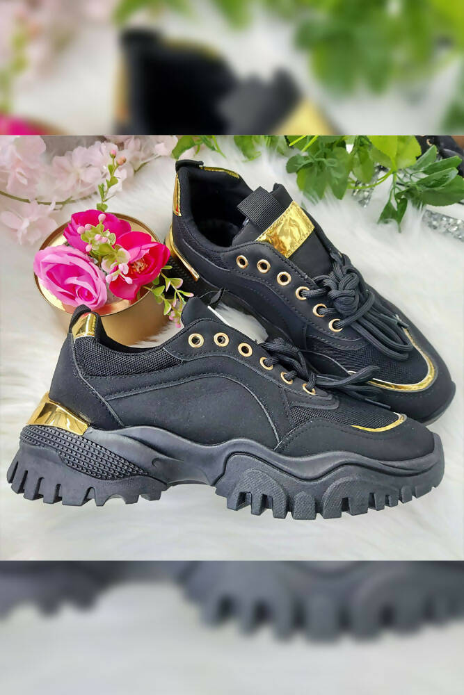 Chunky Panalled Lace Up Sneakers