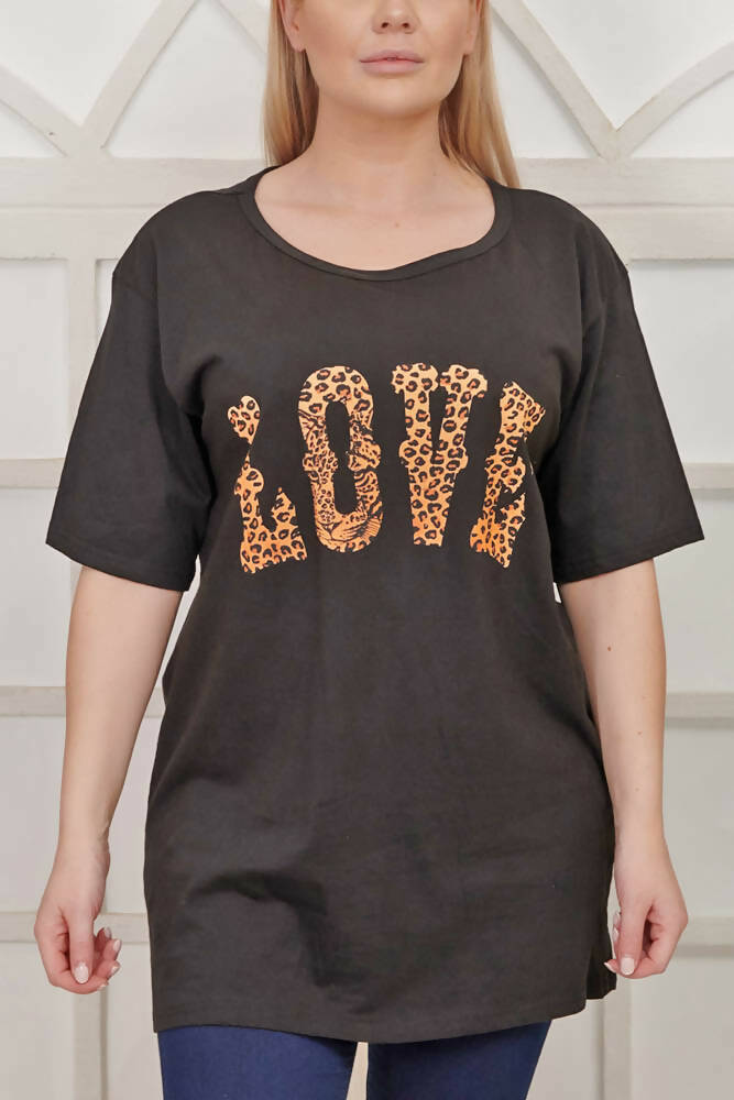 Leopard Love Print Viscose Top