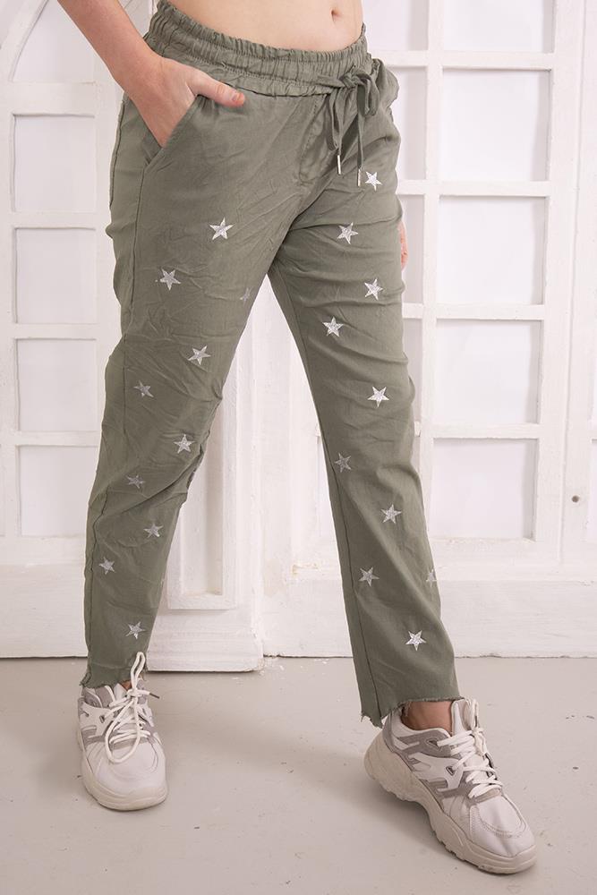 Foil Star Print Cotton Magic Trousers