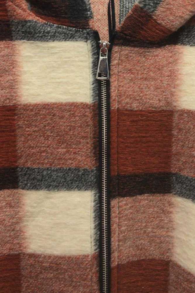 Italian Wool Chunky Midi Check Coat