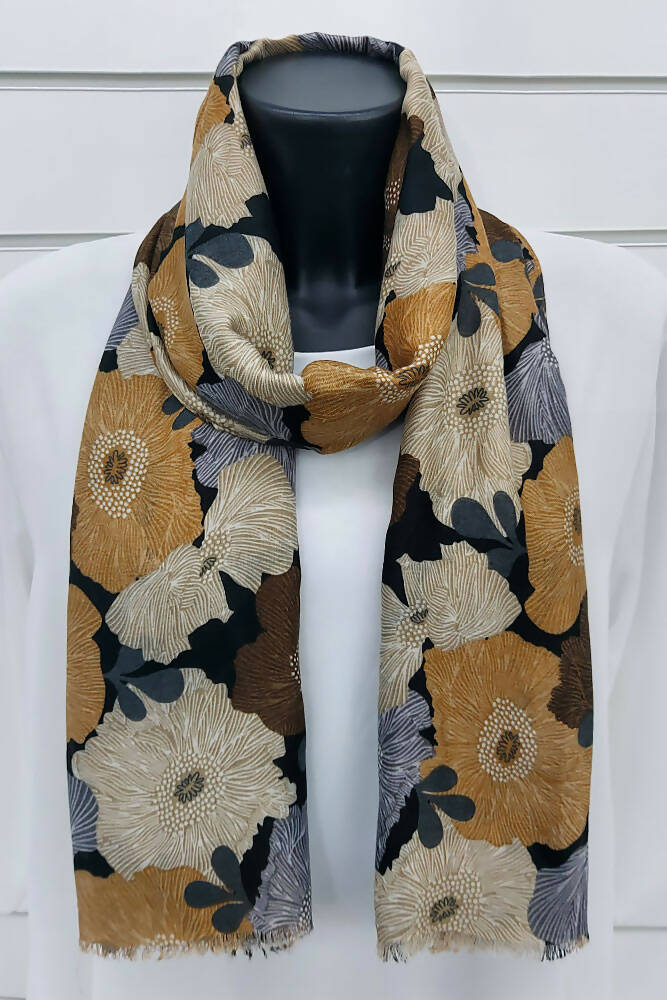 Floral Print Cotton Scarves