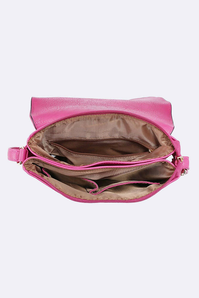 Ladies Flap Opening Tassel Zip Cross Body Bag