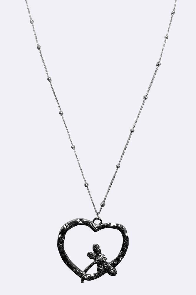Dragonfly-Heart Pendant Chain Necklace Article-7