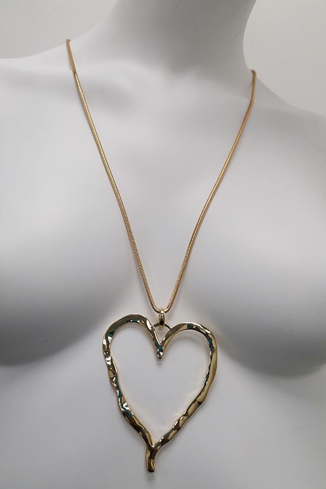 Metallic-Twist Border Heart Necklace Article-7