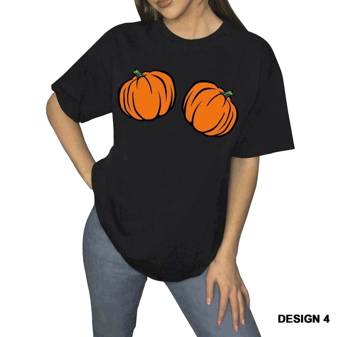 Pumpkin Print Oversized T-Shirt