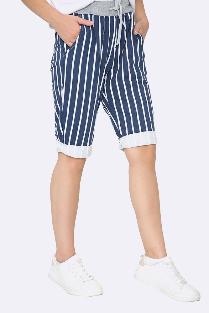 Italian Stripe Print 3/4 Trouser