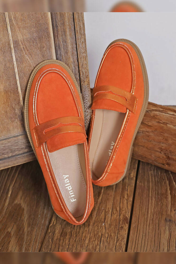 Suede Pu Patch Detailed Loafers Shoes