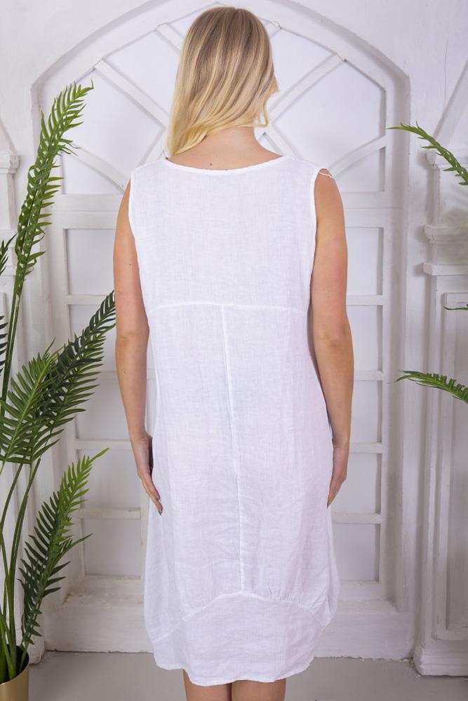 Plain Linen Pocket Dress