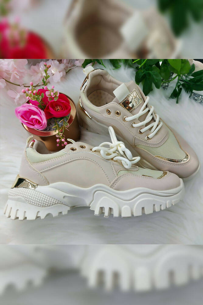 Chunky Panalled Lace Up Sneakers