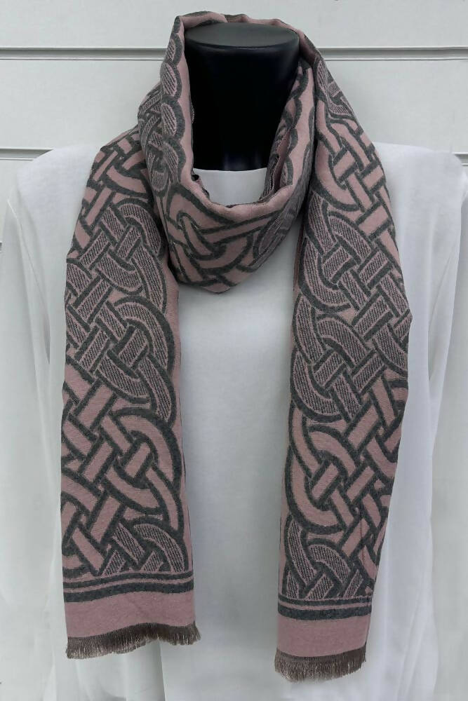 Geometric Greek Key Pattern Viscose Scarves