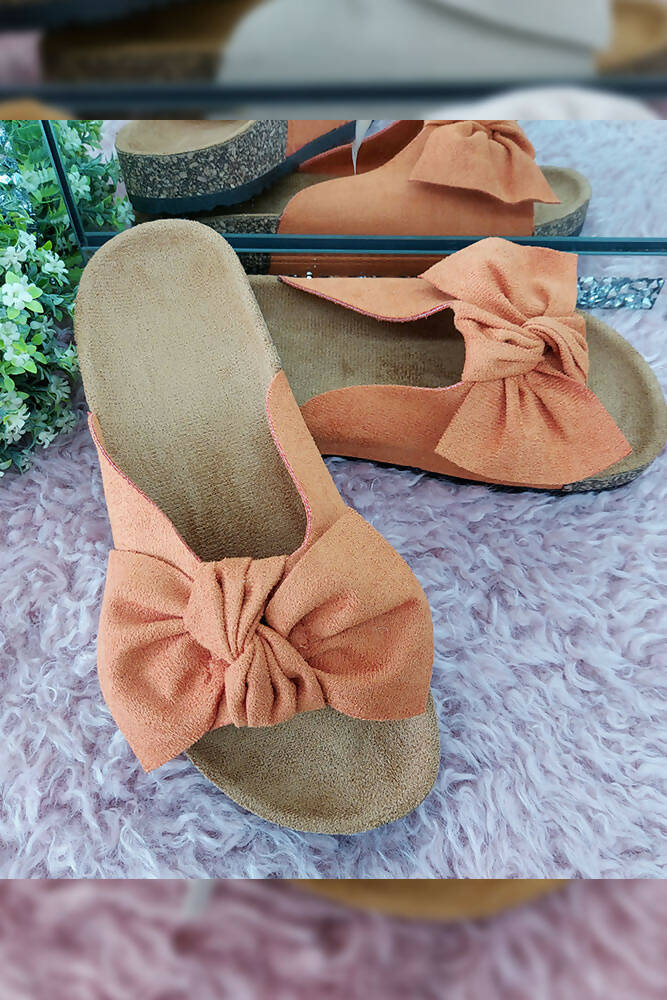 Casual Bow Flat Sole Slides