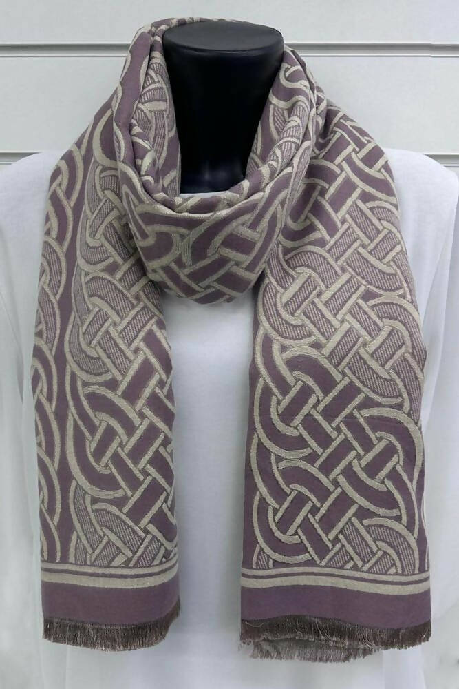 Geometric Greek Key Pattern Viscose Scarves