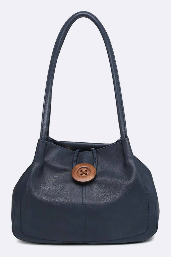 Ladies Large Tote Bag With Wooden Button