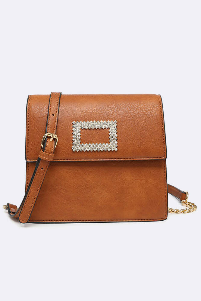 Women Faux Leather Diamond Square HandBag