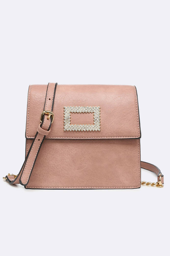 Women Faux Leather Diamond Square HandBag