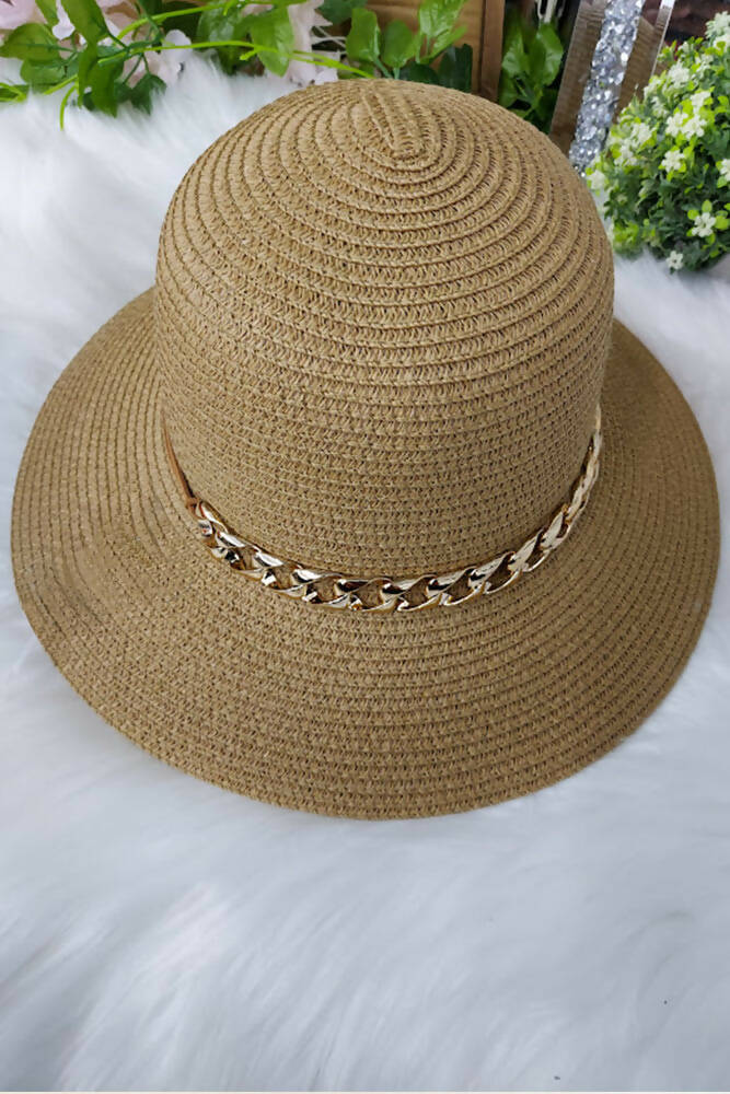 Jute Gold Chain Detailed Hat