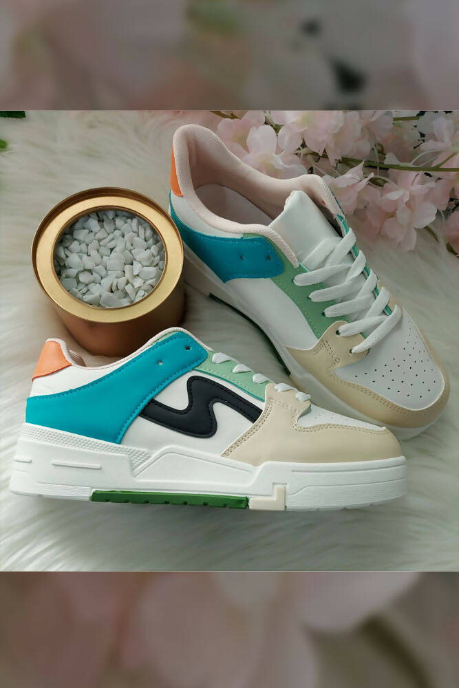 Contrast Patchwork Detailed Trainers