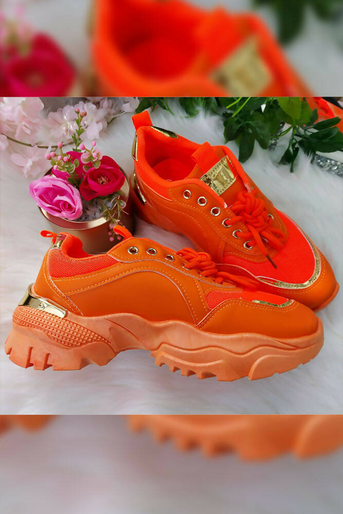 Chunky Panalled Lace Up Sneakers