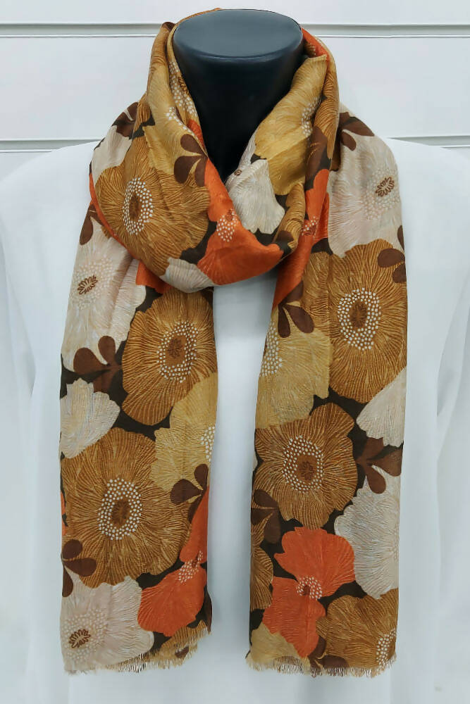 Floral Print Cotton Scarves