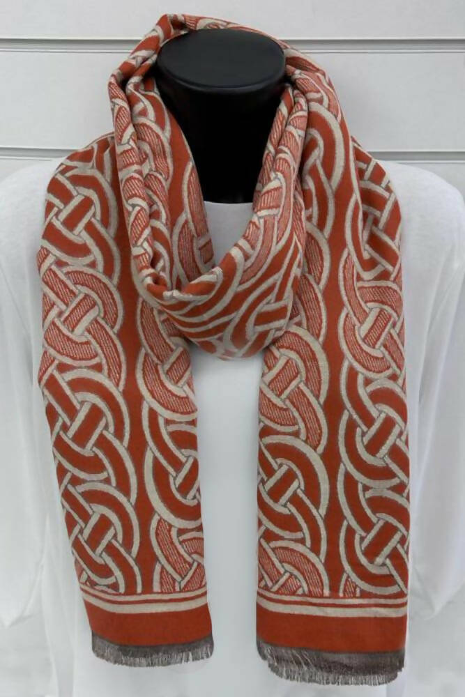 Geometric Greek Key Pattern Viscose Scarves